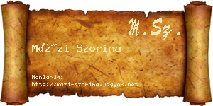 Mázi Szorina névjegykártya
